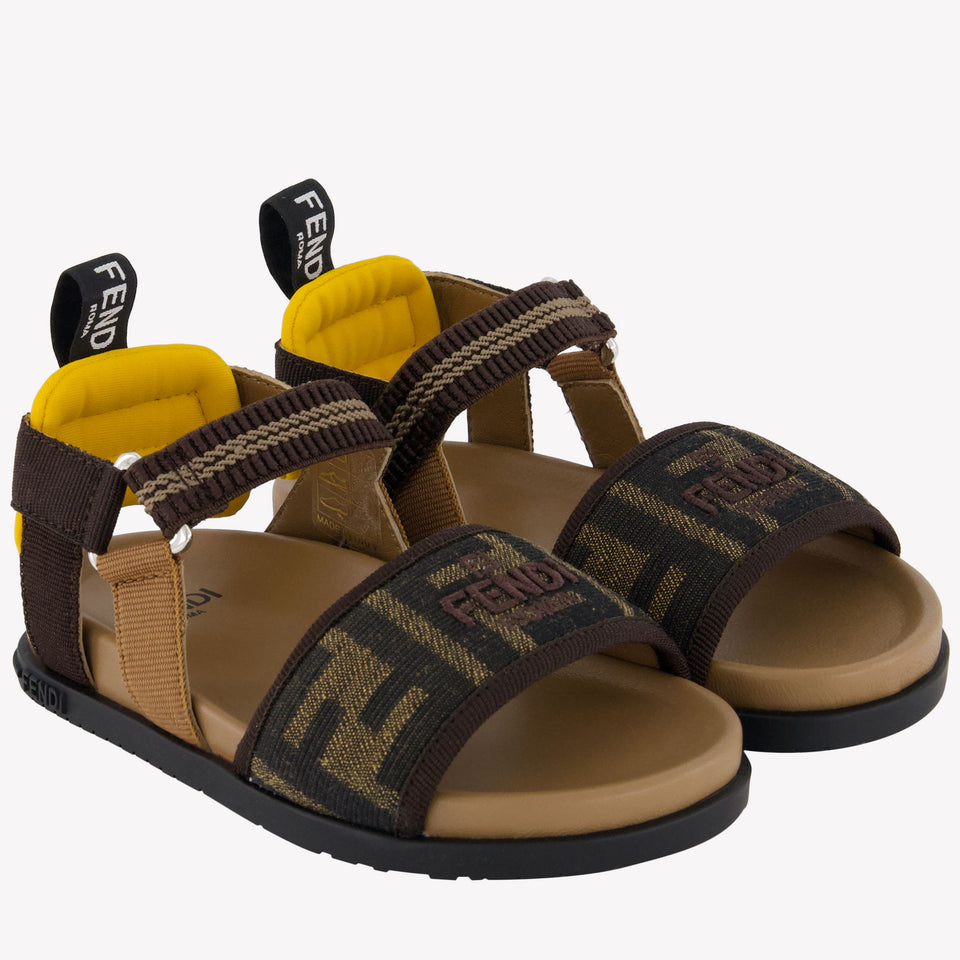 Fendi Unisex Sandals In Brown