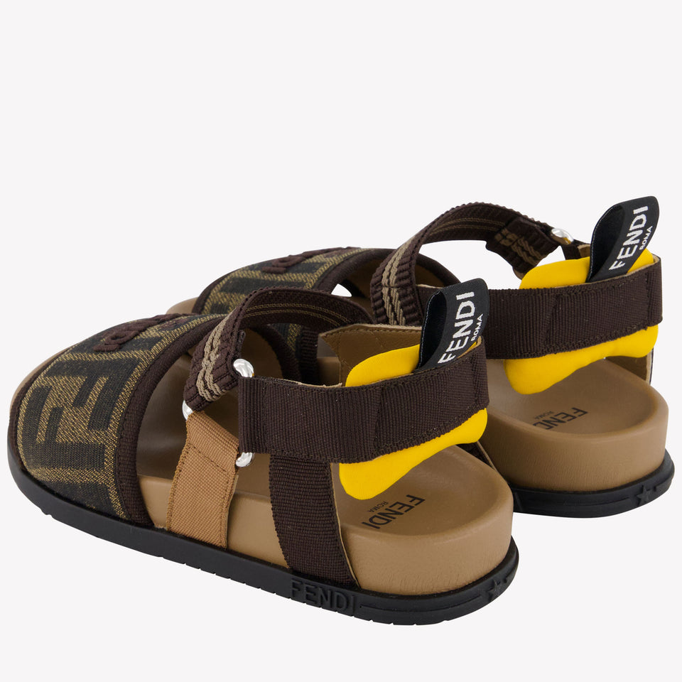 Fendi Unisex Sandals In Brown