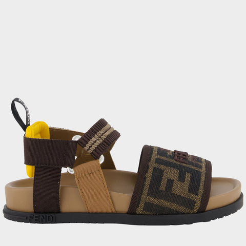 Fendi Unisex Sandals In Brown