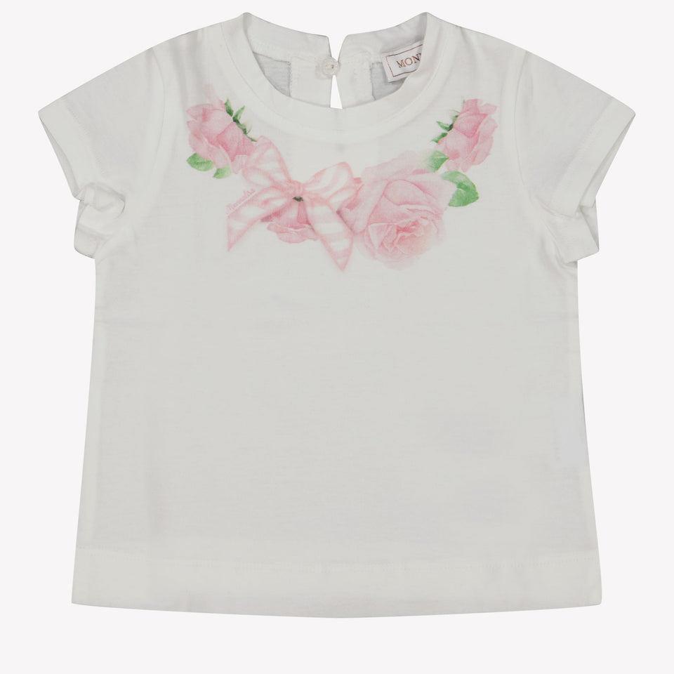 MonnaLisa Baby Meisjes T-Shirt In Wit