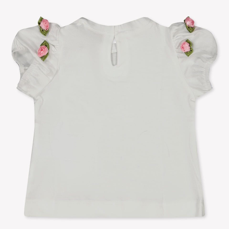 MonnaLisa Baby Meisjes T-Shirt In Wit