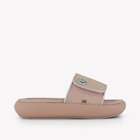 Michael Kors Raelynn Darby Girls Flipflops In Light Pink