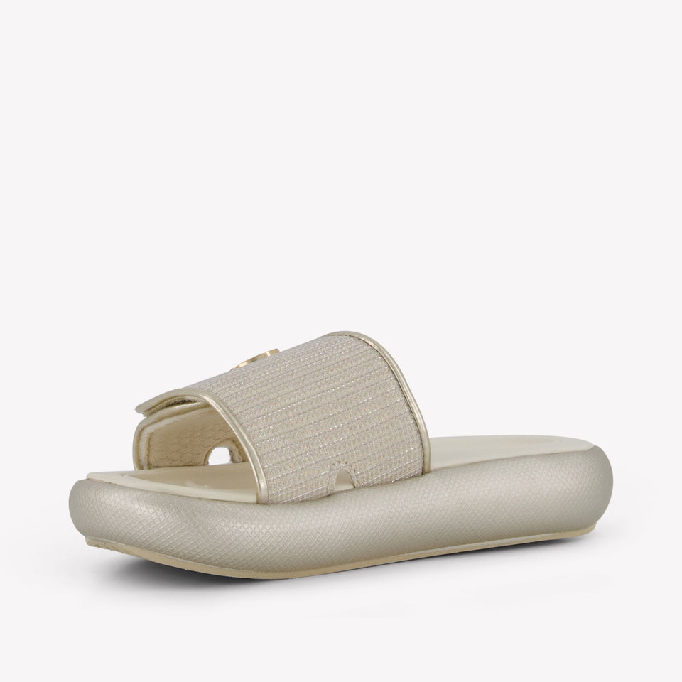 Michael Kors Raelynn Darby Girls Flipflops In Gold