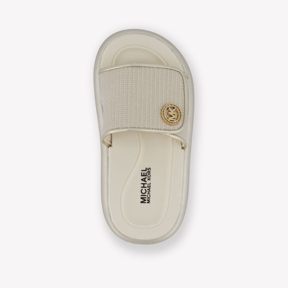 Michael Kors Raelynn Darby Girls Flipflops In Gold