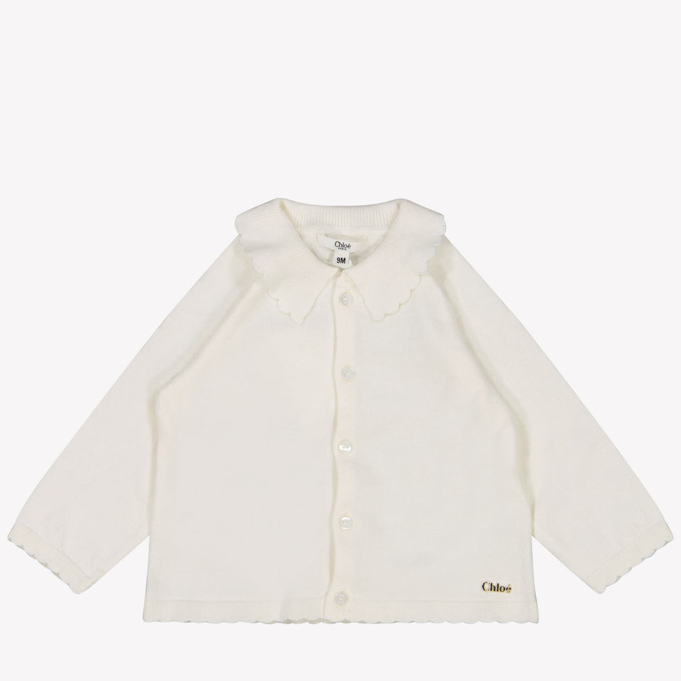 Chloe Baby Girls Cardigan in White