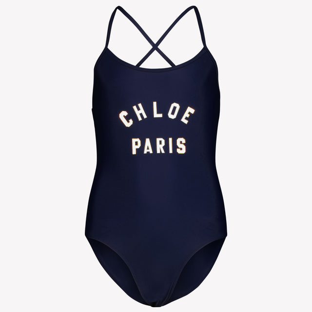 Chloe Kids Girls Swimwear In Navy