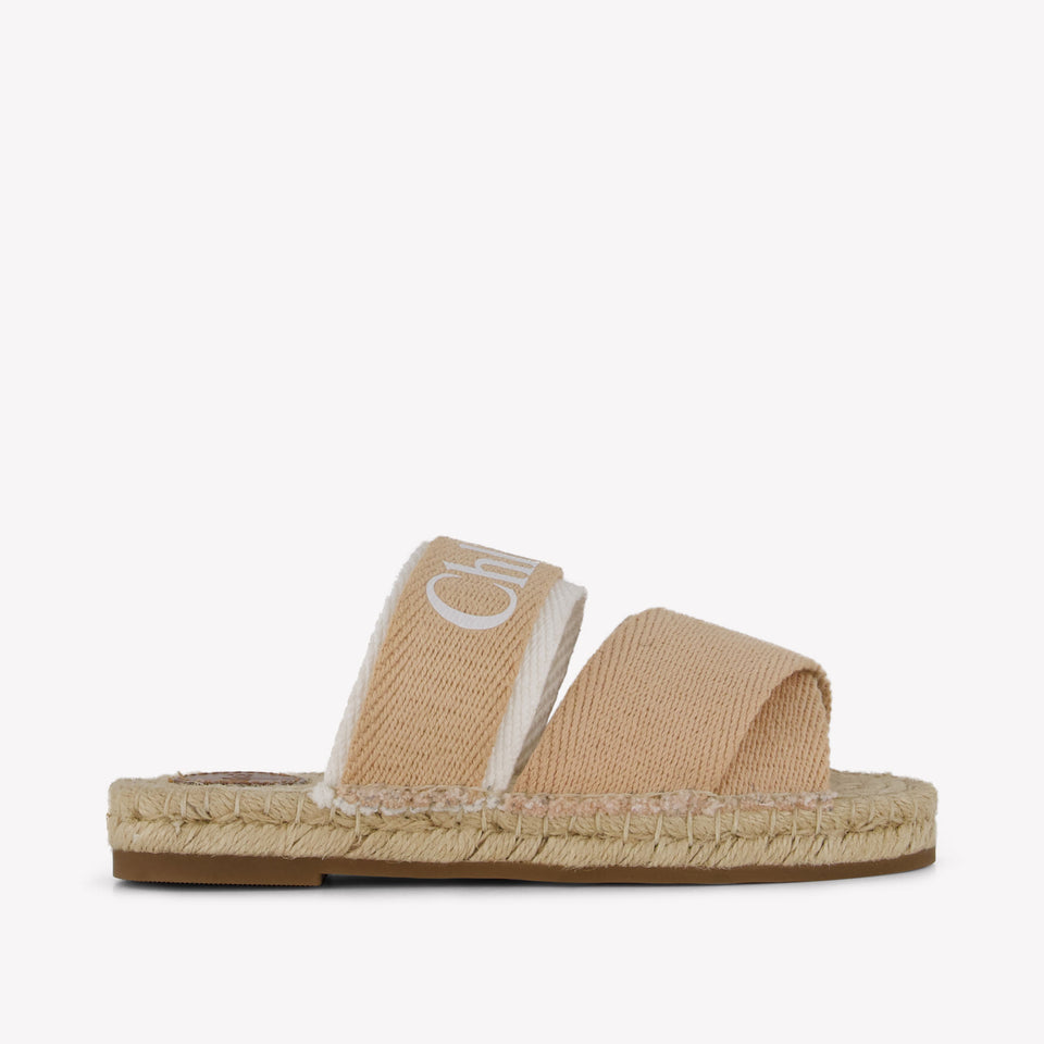 Chloe Meisjes Slippers In Beige