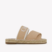 Chloe Meisjes Slippers In Beige