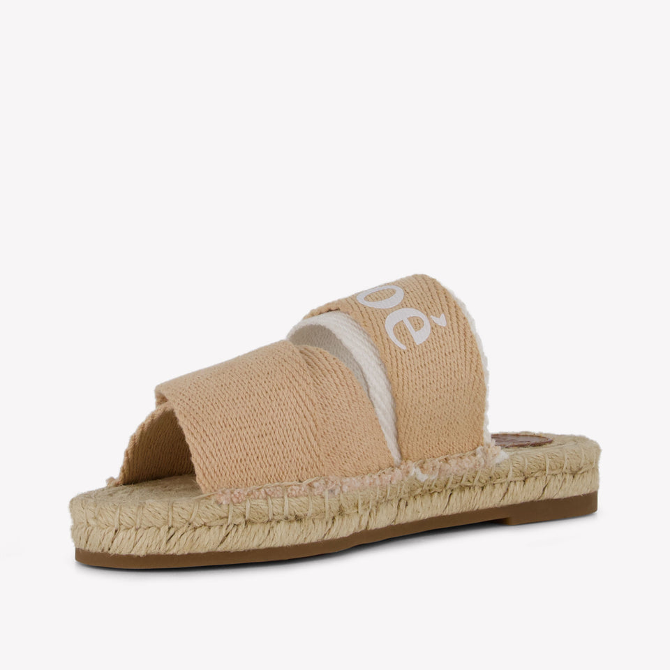 Chloe Meisjes Slippers In Beige