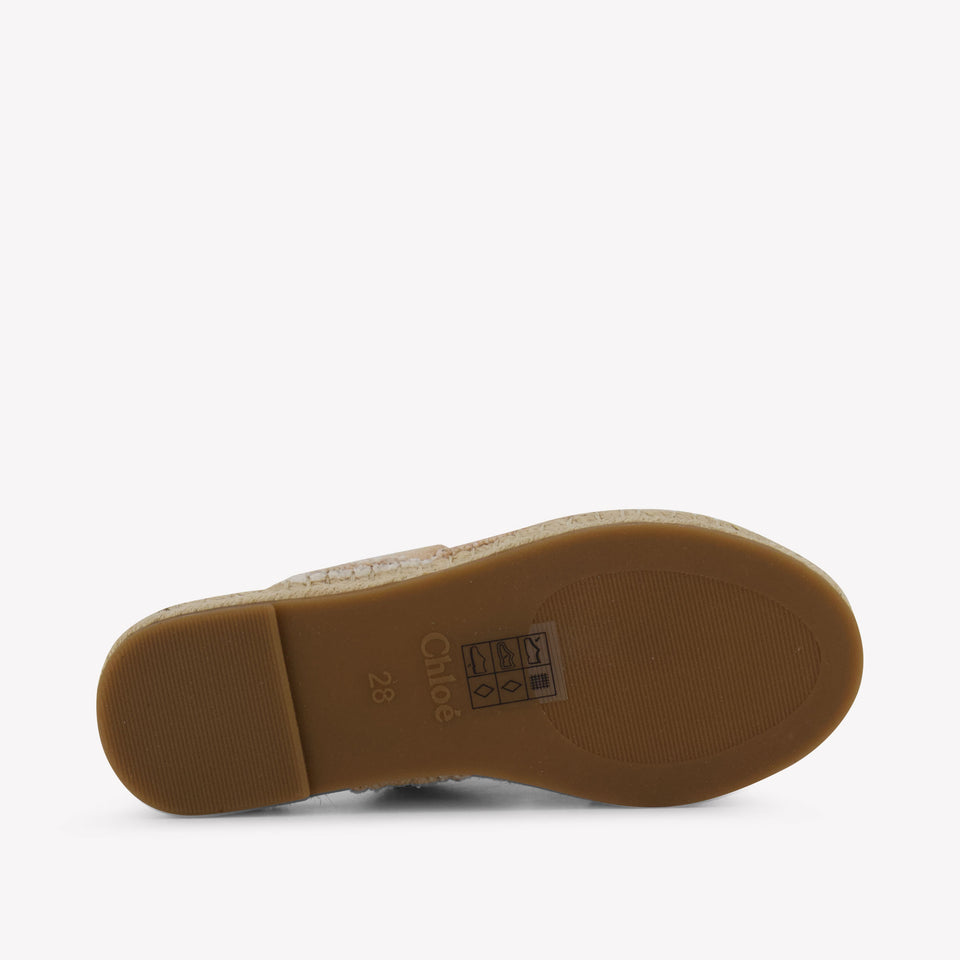 Chloe Meisjes Slippers In Beige