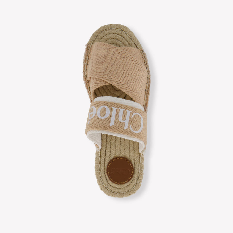 Chloe Meisjes Slippers In Beige