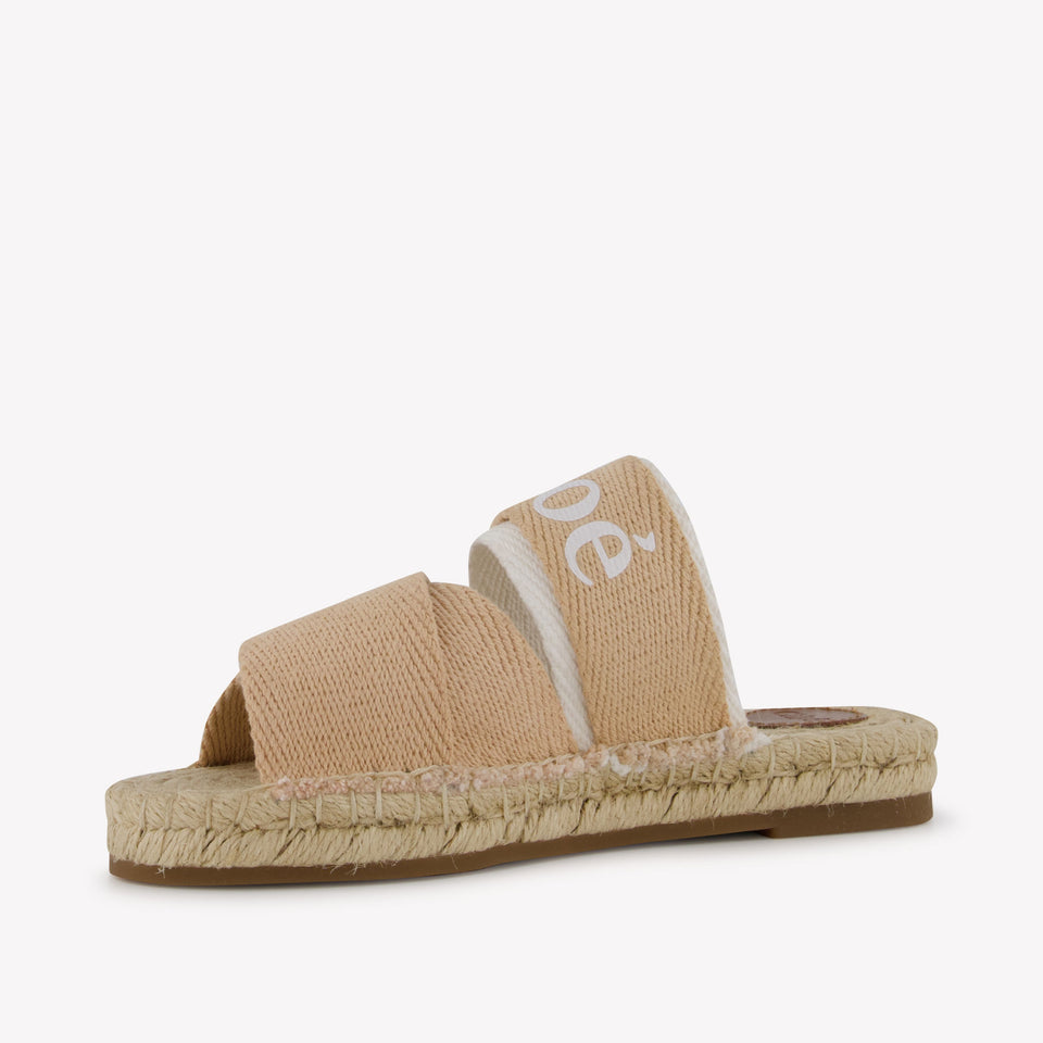 Chloe Meisjes Slippers In Beige