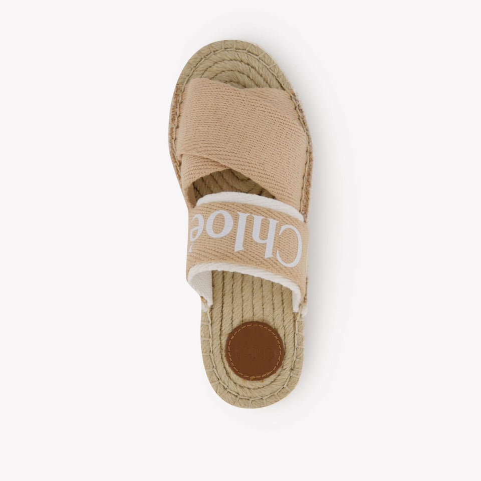 Chloe Meisjes Slippers In Beige