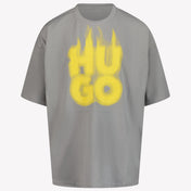 HUGO Kinder Jongens T-Shirt In Licht Grijs