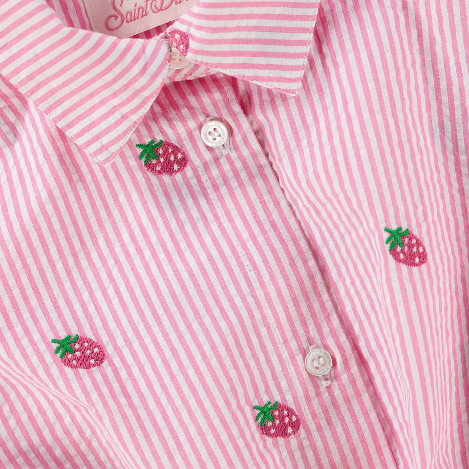 MC2 Saint Barth Kinder Meisjes Blouse In Roze