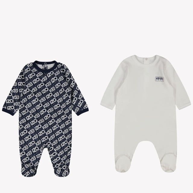 Kenzo Kids Baby Boys Playsuit In OffWhite