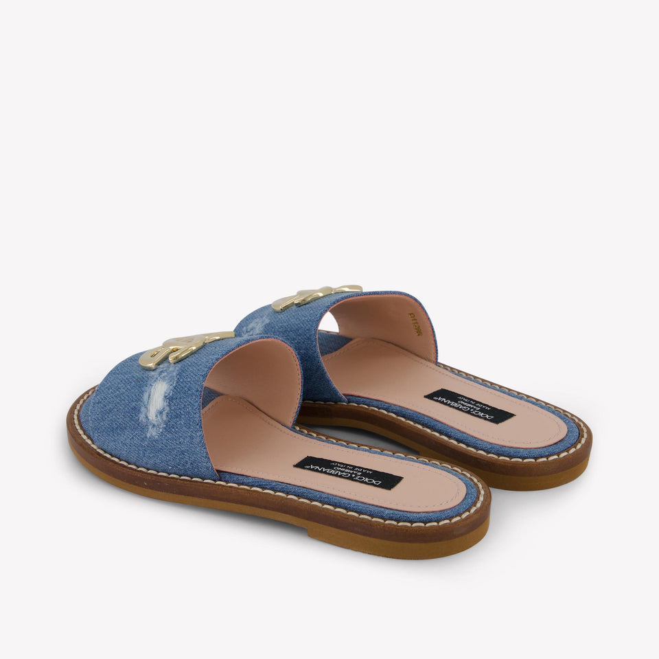 Dolce & Gabbana Meisjes Slippers In Jeans