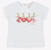 MonnaLisa Baby Meisjes T-Shirt In Wit