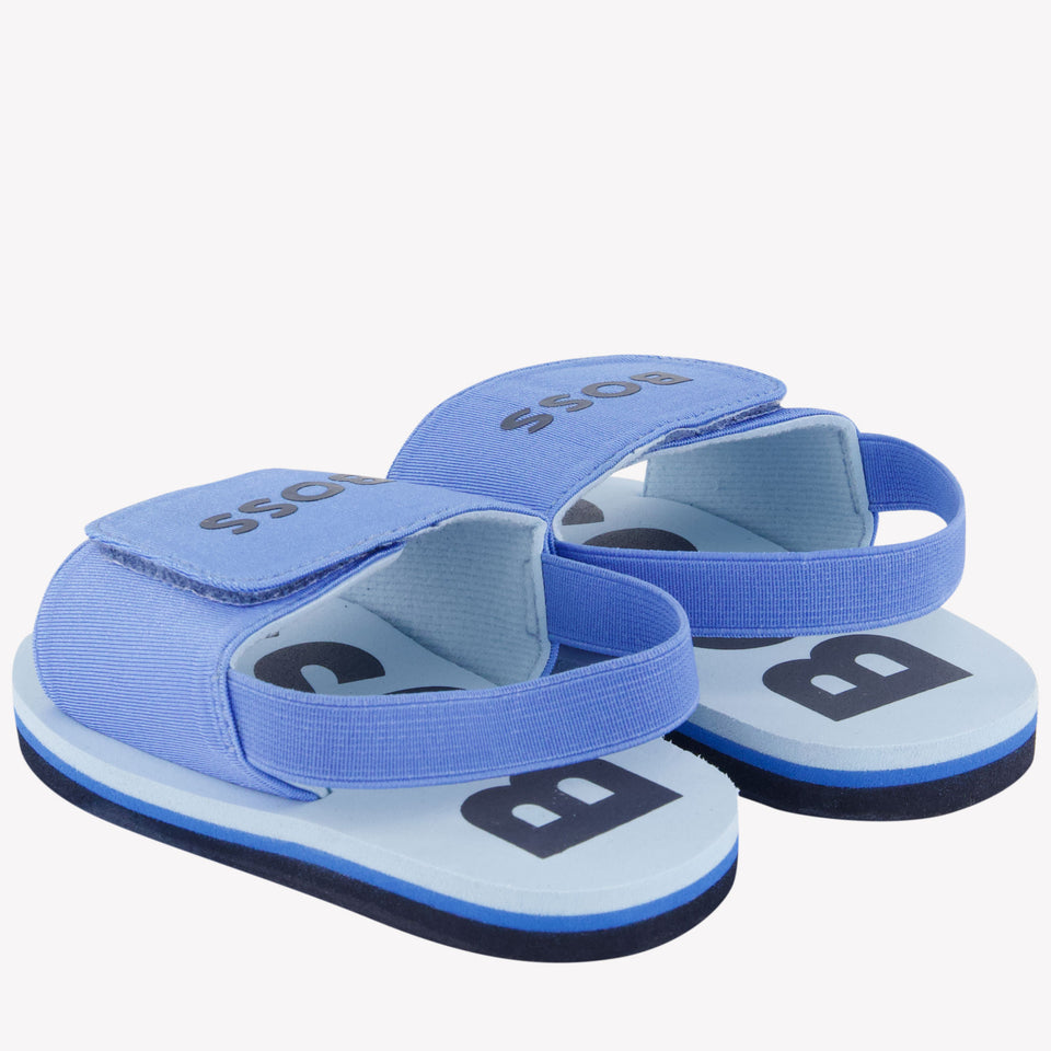 Boss Jongens Slippers In Blauw