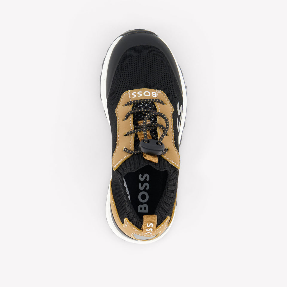 Boss Jongens Sneakers In Zwart