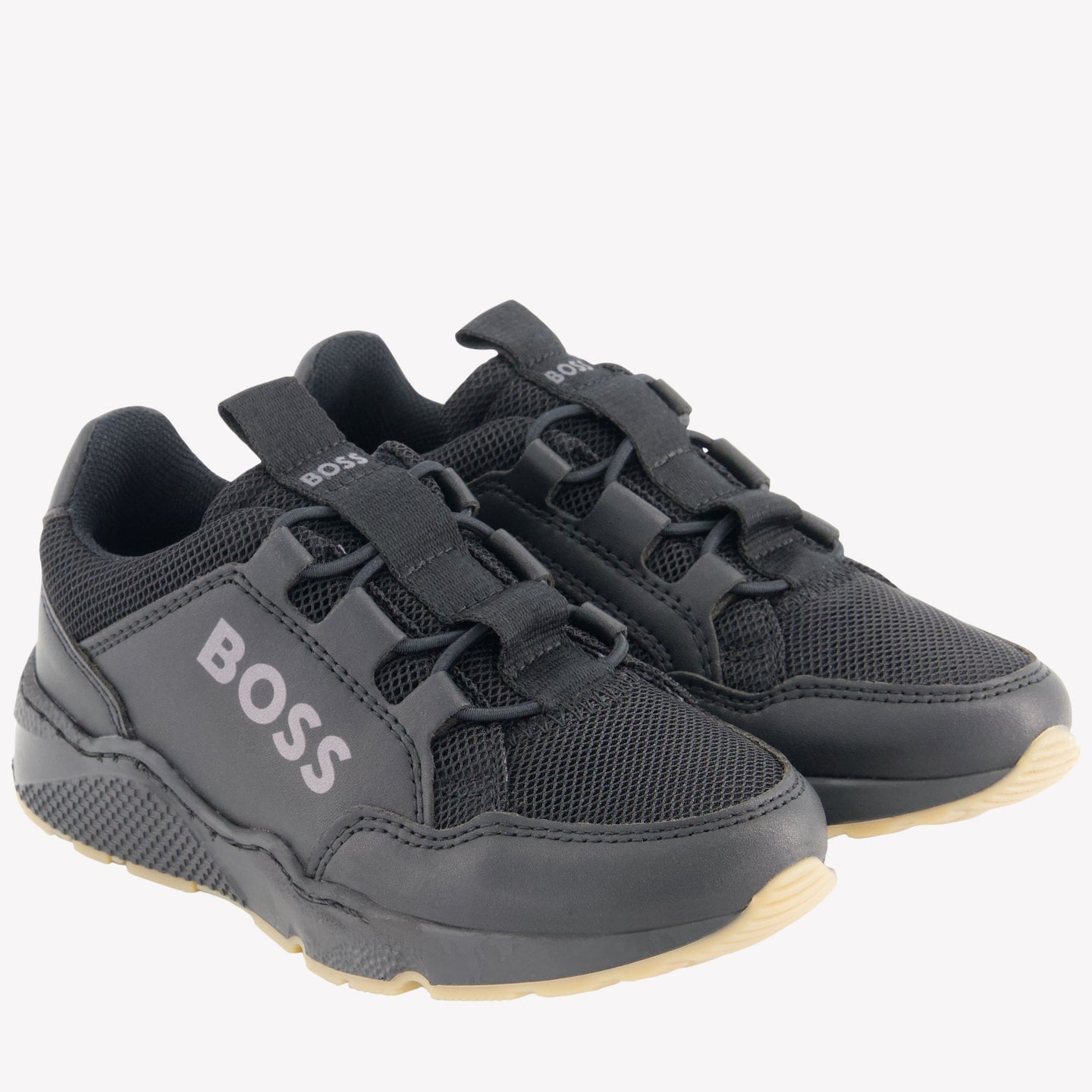 Boss Jongens Sneakers In Zwart