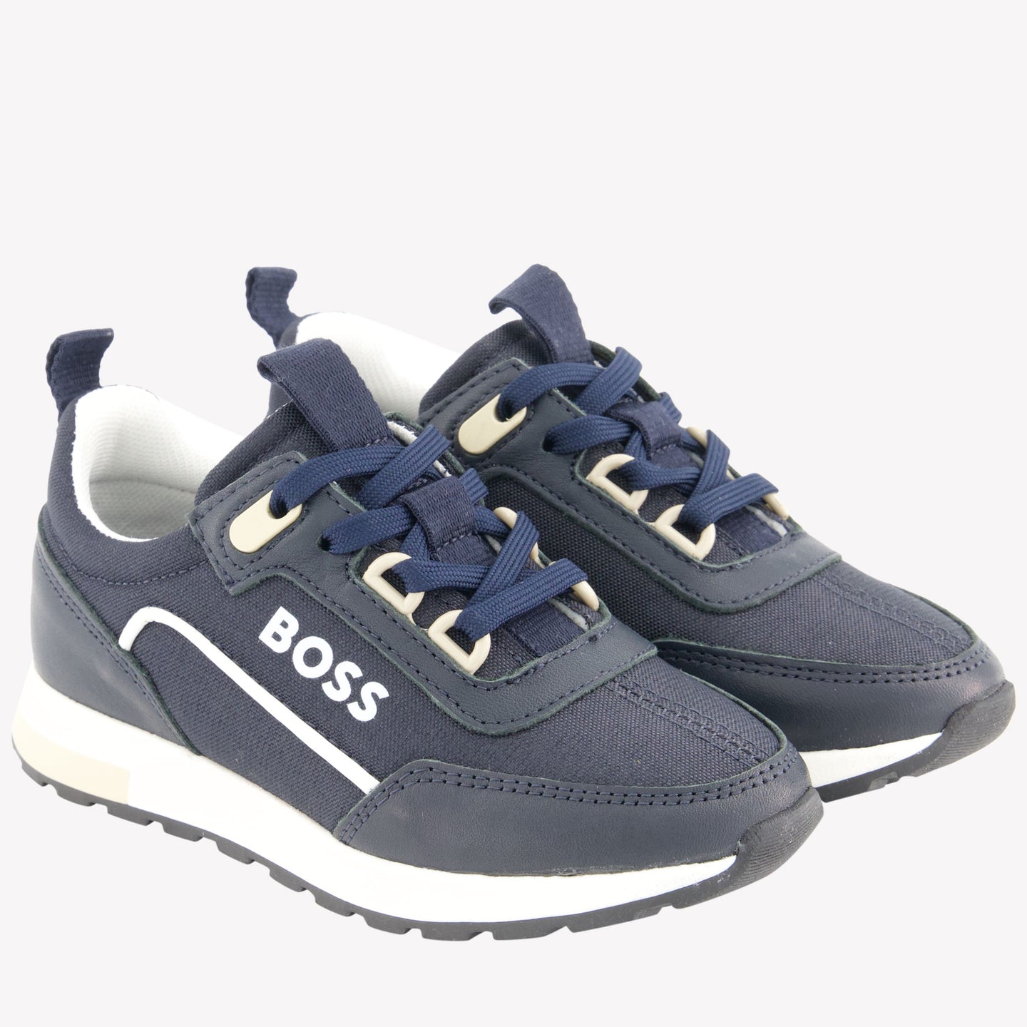 Boss Jongens Sneakers In Navy