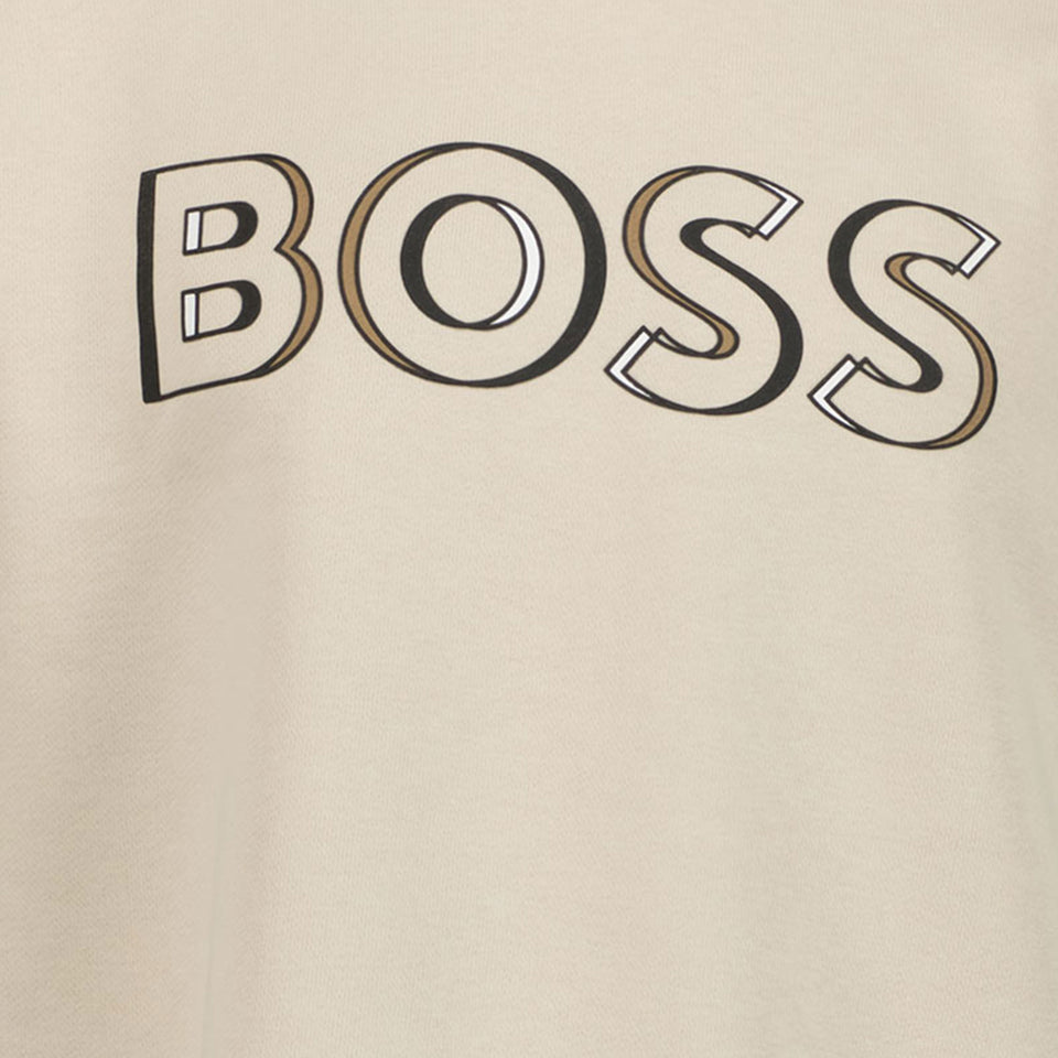 Boss Kinder Jongens Trui In Licht Beige