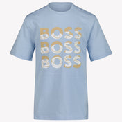 Boss Kinder Jongens T-Shirt In Licht Blauw