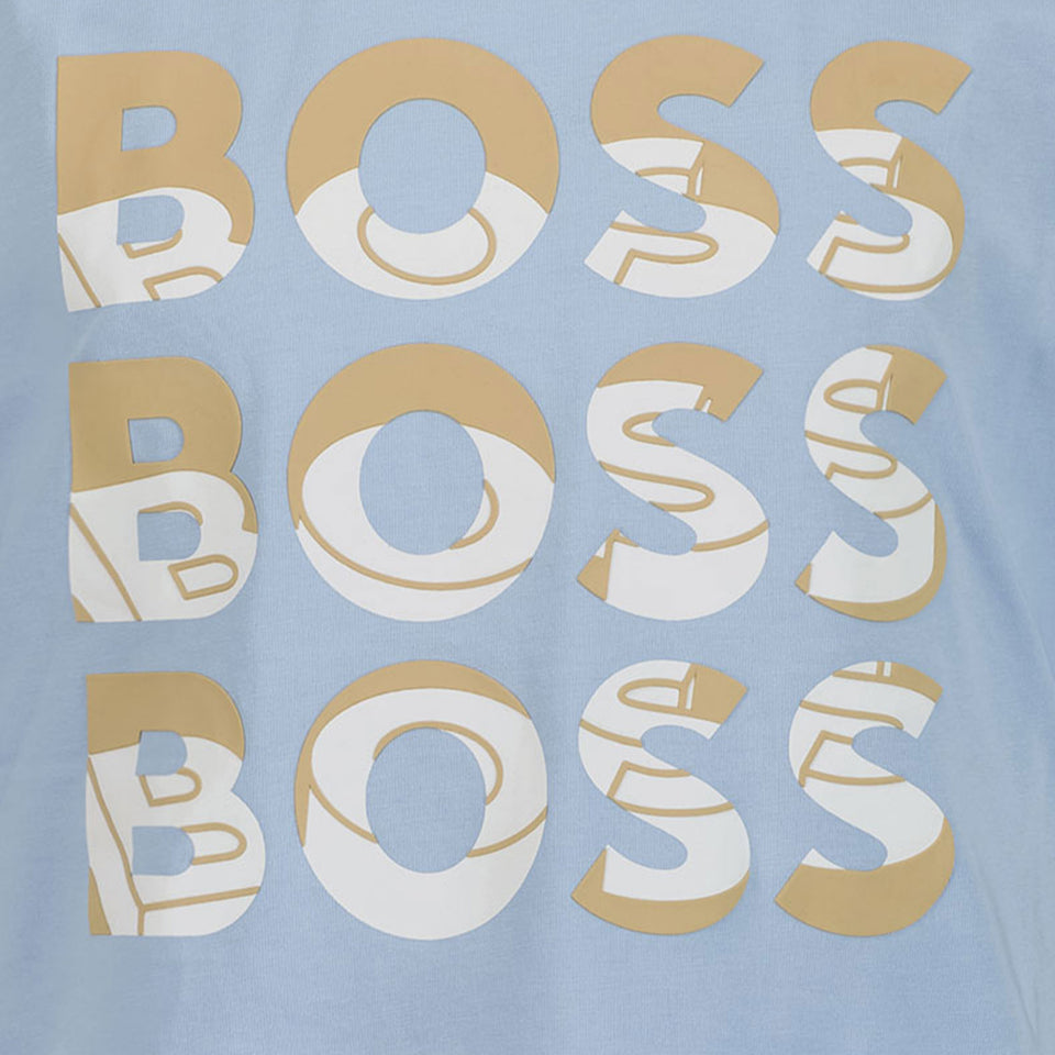 Boss Kinder Jongens T-Shirt In Licht Blauw