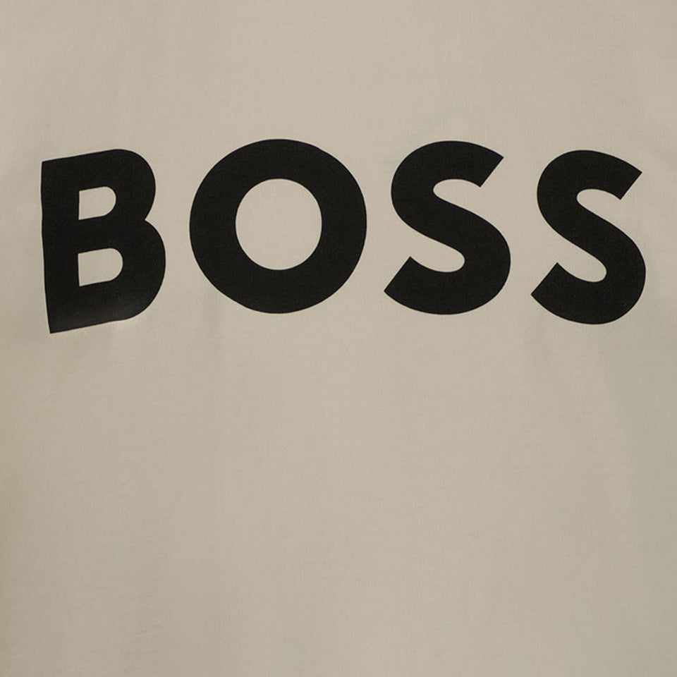 Boss Kinder Jongens T-Shirt In Licht Beige