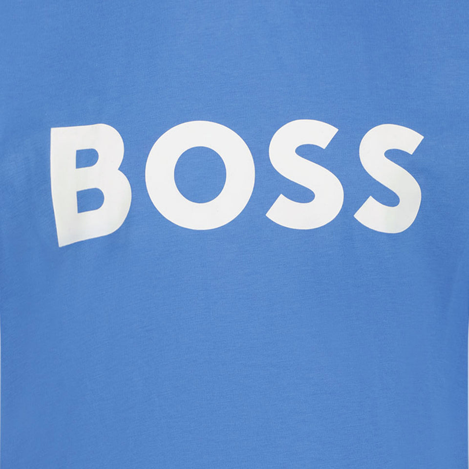 Boss Kinder Jongens T-Shirt In Blauw