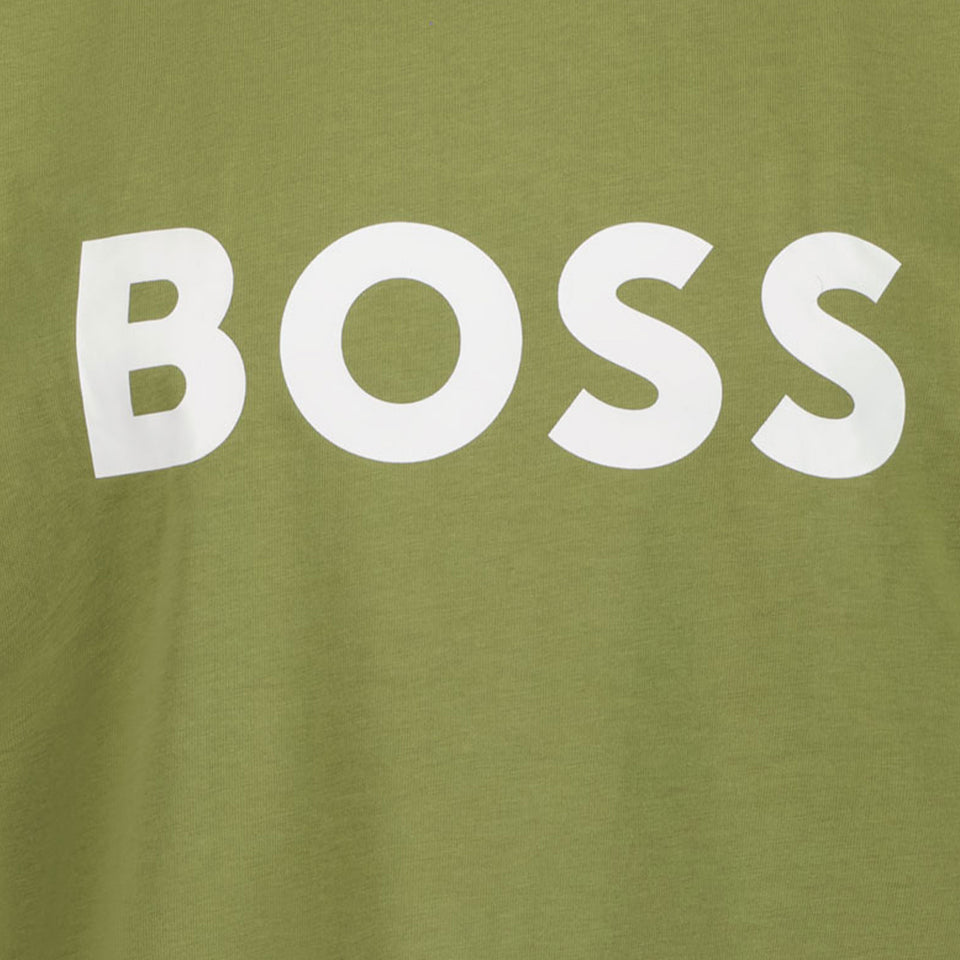 Boss Kinder Jongens T-Shirt In Olijf Groen