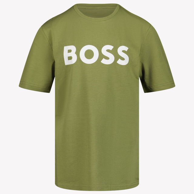 Boss Kinder Jongens T-Shirt In Olijf Groen