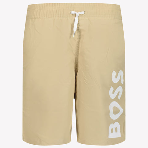 Boss Kids Boys Swimwear In Beige