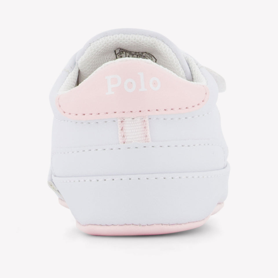 Ralph Lauren Heritage Court Baby Girls Sneakers in White