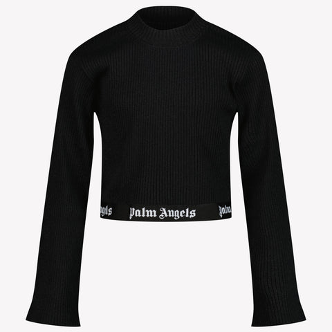 Palm Angels Kids Girls in T-Shirt Black