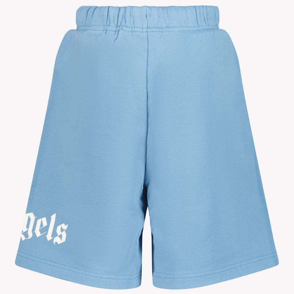 Palm Angels Kids Boys Shorts In Light Blue