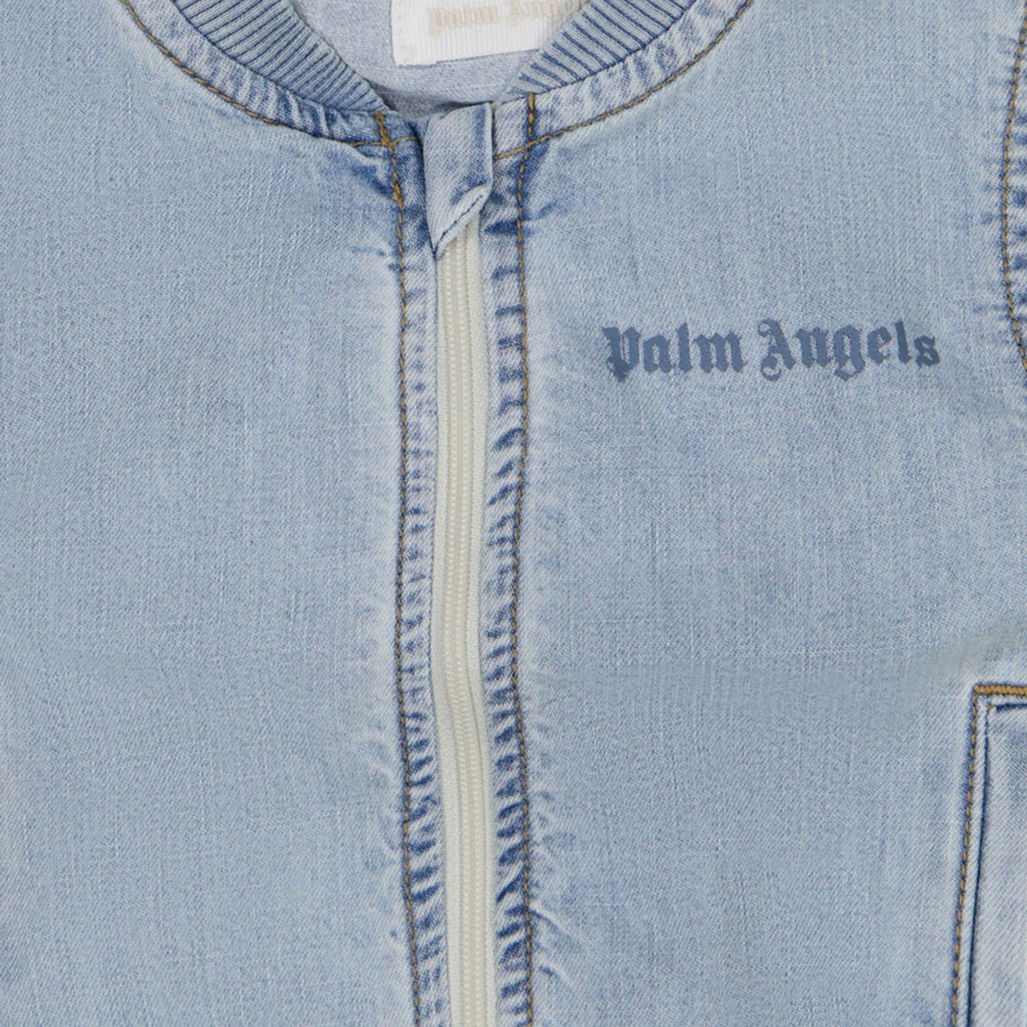 Palm Angels Baby Jongens Vest In Licht Blauw