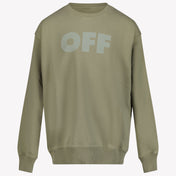 Off-White Kids Boys Sweater in Olive Green