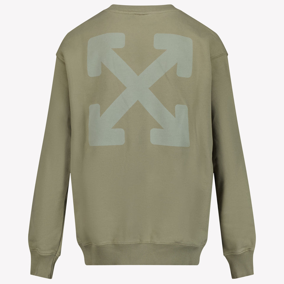 Off-White Kids Boys Sweater in Olive Green