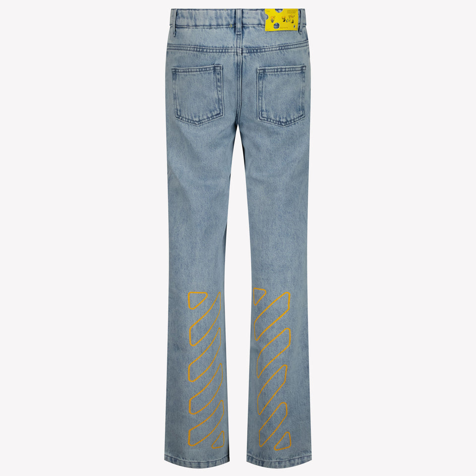 Off-White Kids Boys Jeans In Light Blue