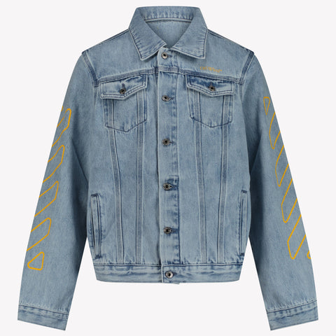 Off-White Kids Unisex Jackets In Light Blue