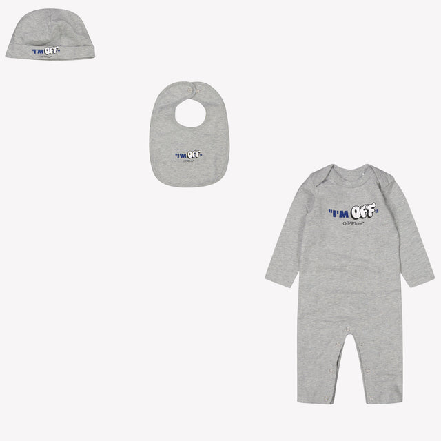 Off-White Baby Boys Playsuit In Gray