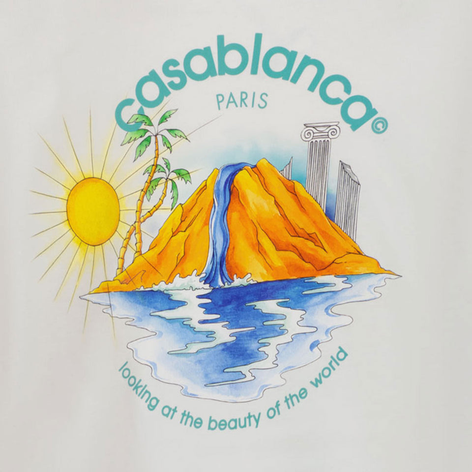 CASABLANCA Kinder Unisex T-Shirt In Wit