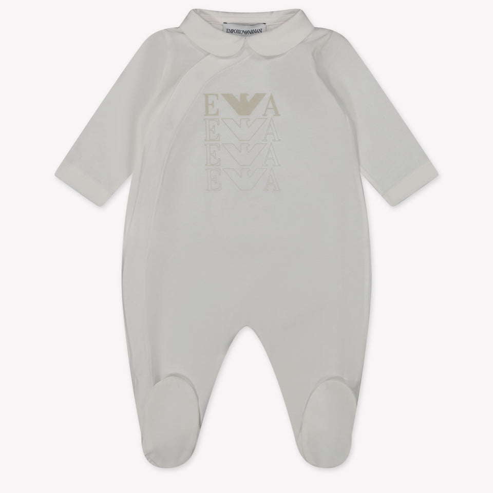 Armani Baby Boys Playsuit In Beige