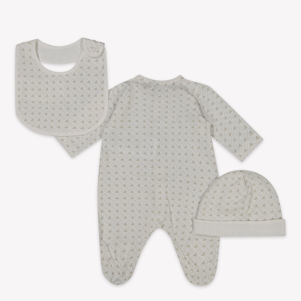 Armani Baby Boys Playsuit In Beige