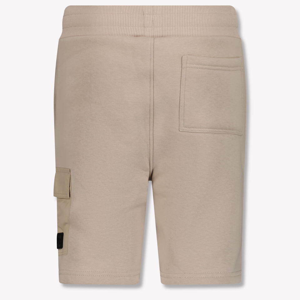 Malelions Kids Boys Shorts In Taupe