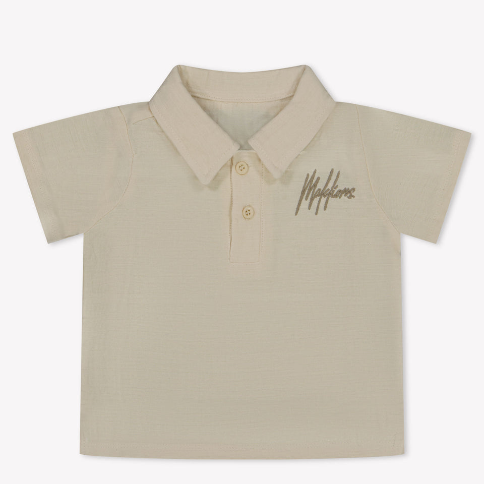 Malelions Baby Boys Polo in OffWhite