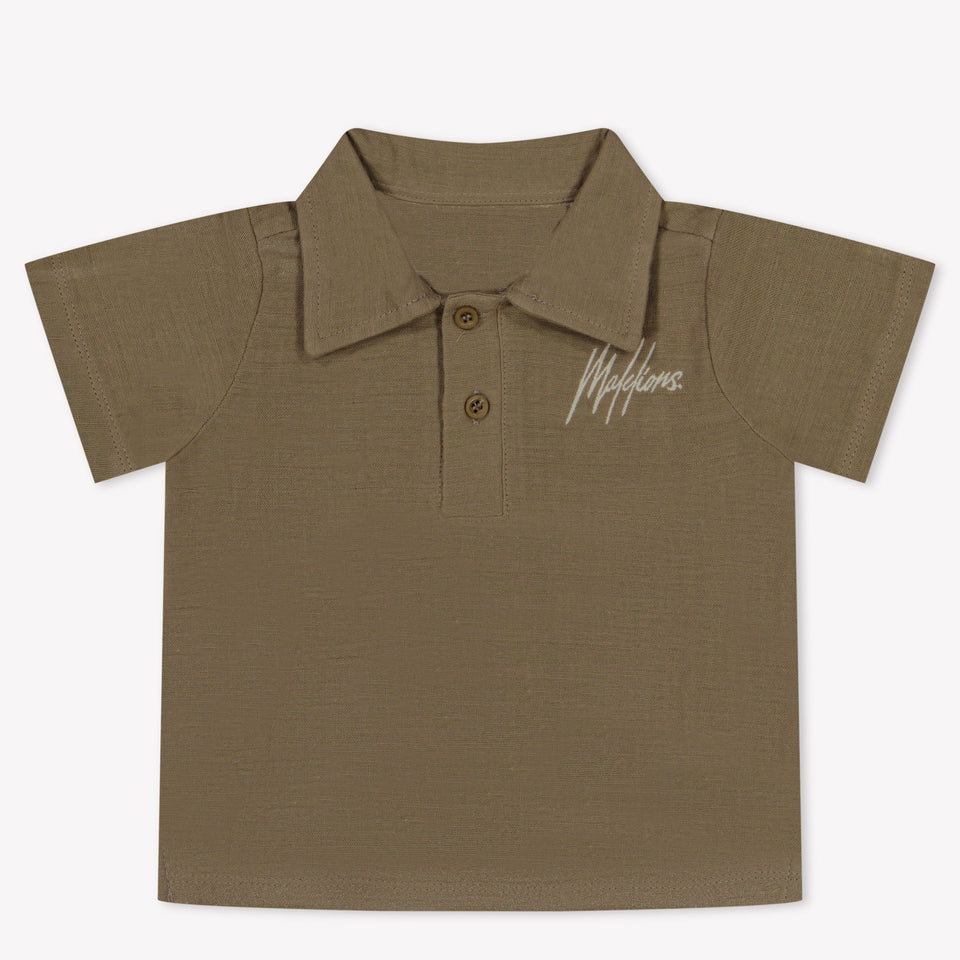 Malelions Baby Boys Polo in Taupe