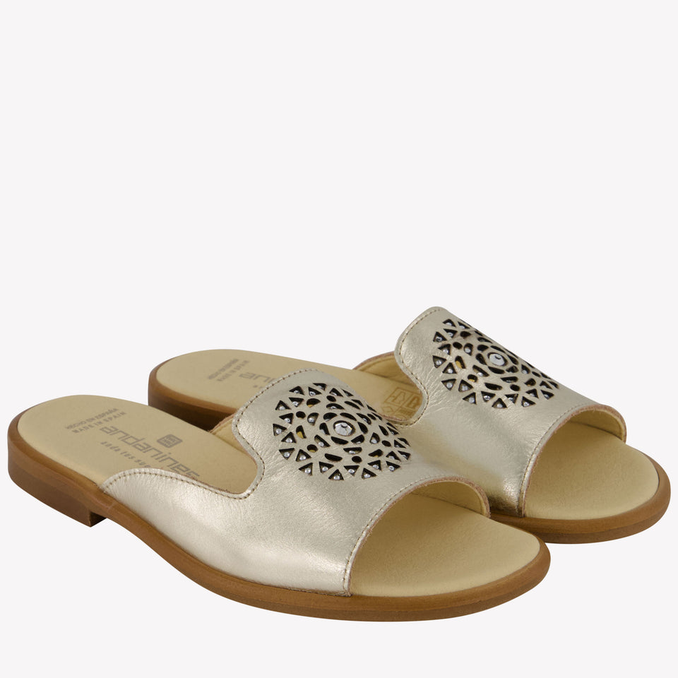 Andanines Meisjes Slippers In Goud